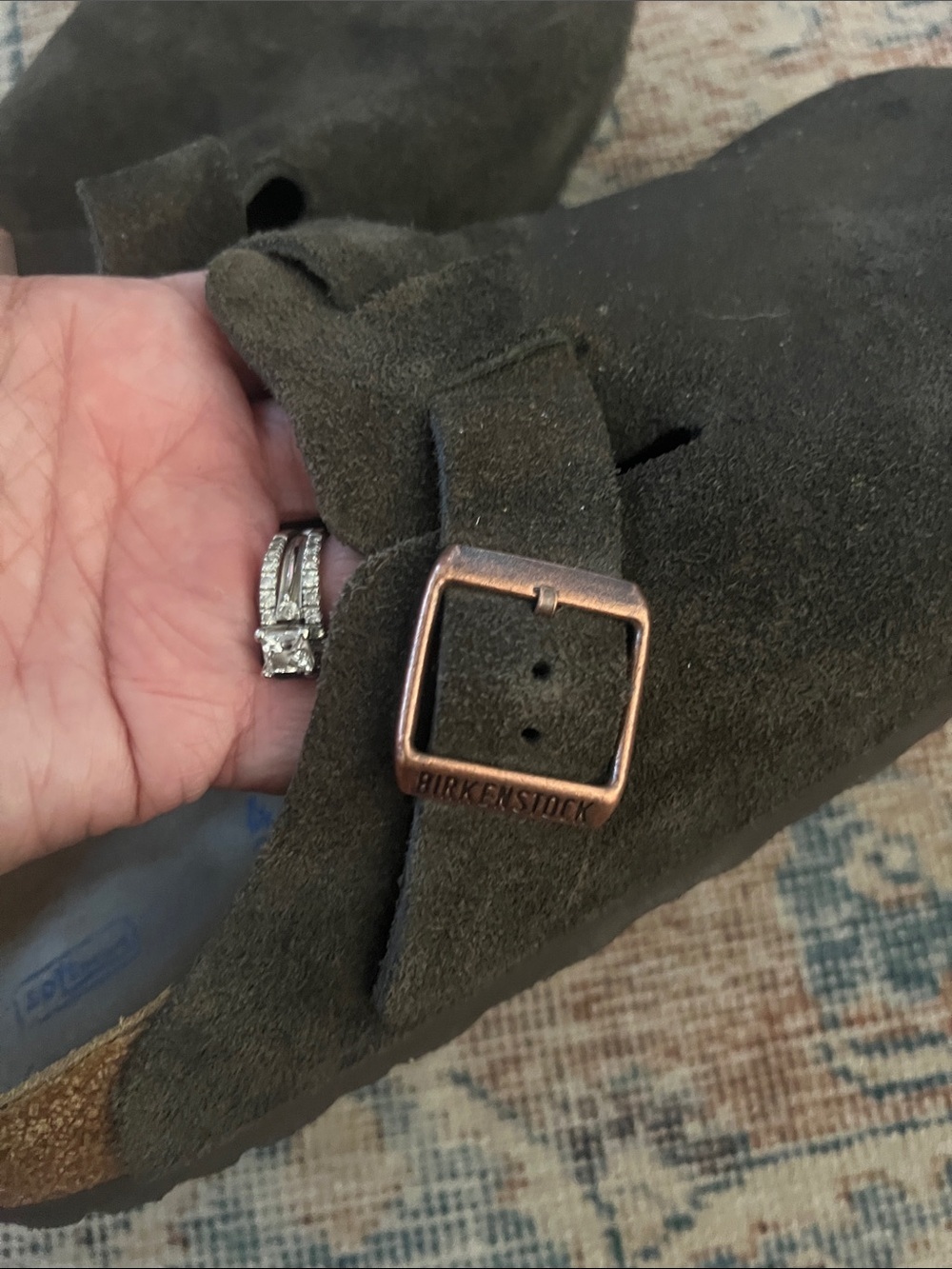 Birkenstock Dark Brown Suede Slip-On Clogs with Buckle - size 41 or US 8 - 8 1/2 - Picture 7 of 10